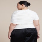 Sleeve Overlay Draped Top image number null