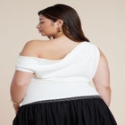 Asymmetrical Shirred Top image number null