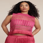 PatBO x ELOQUII Fringe Detail Crochet Top image number null