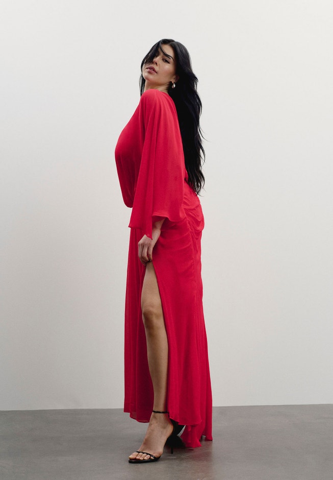 Sheer Draped Gown image number 1