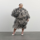 Ostrich Feather Strapless Maxi Dress image number null