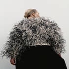 Ostrich Feather Cropped Jacket image number null