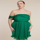 Strapless Mini Dress With Overlay image number null