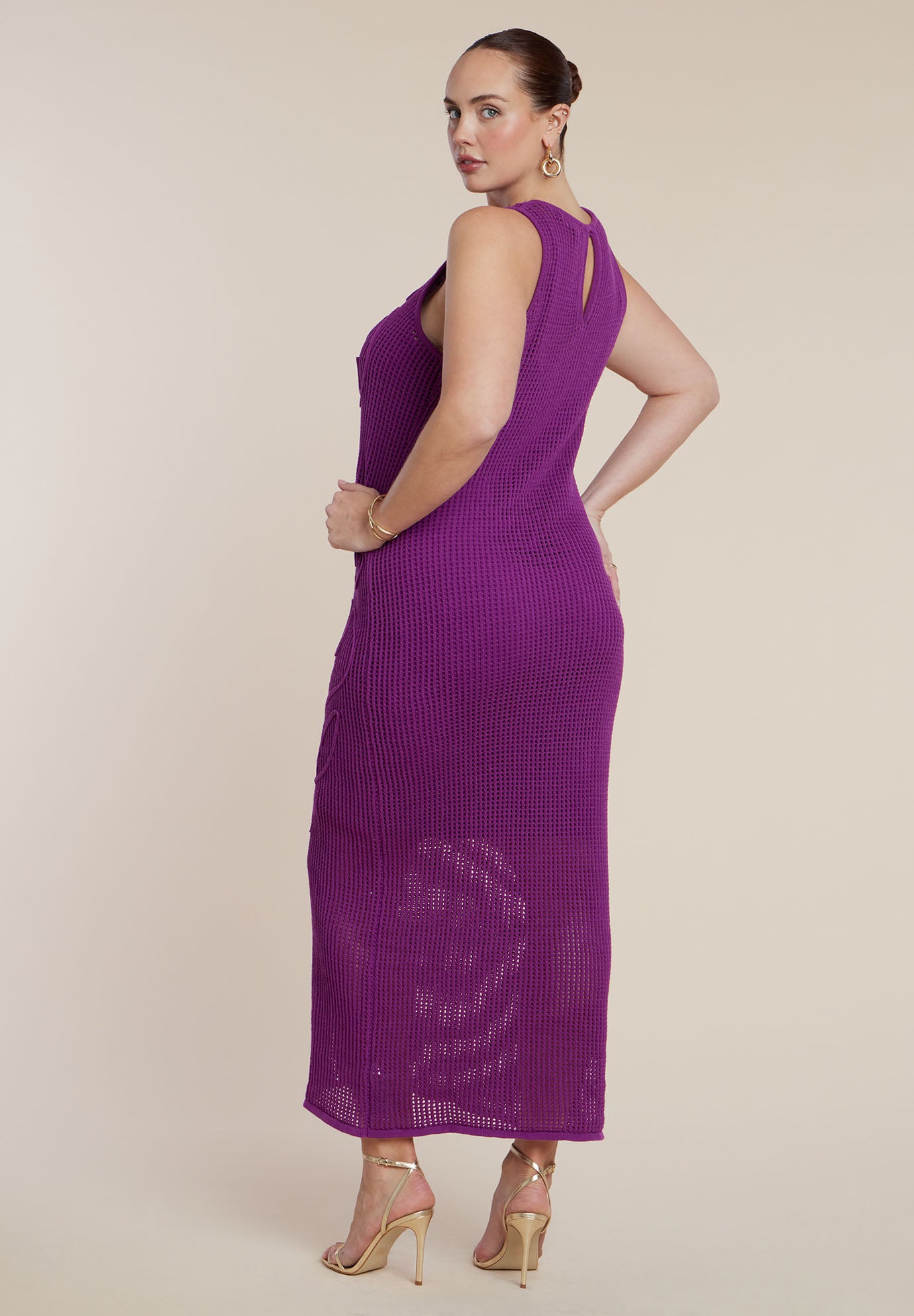 Floral Rope Knit Maxi Dresss image number 3