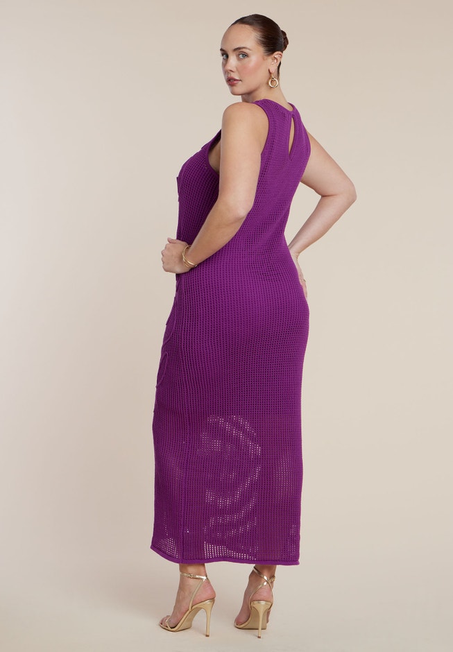 Floral Rope Knit Maxi Dresss image number 3