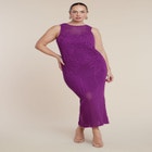 Floral Rope Knit Maxi Dresss image number null