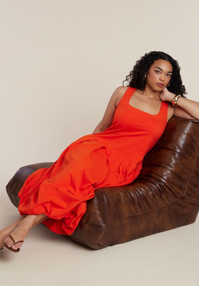Drop-Waist Bubble Maxi Dress | ELOQUII Drop-Waist Bubble Maxi Dress | ELOQUII