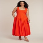 Drop-Waist Bubble Maxi Dress image number null