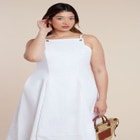 A-Line Denim Midi Dress image number null
