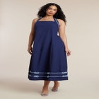 Halter Neck Poplin Midi Dress image number null