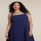 Halter Neck Poplin Midi Dress image number null
