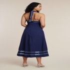 Halter Neck Poplin Midi Dress image number null