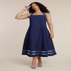 Halter Neck Poplin Midi Dress image number null