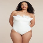 PatBO x ELOQUII Ruffle Detail One Piece Swimsuit image number null