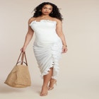 PatBO x ELOQUII Ruffled Sheer Mesh Skirt image number null