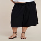 Wide-Leg Drawstring Culotte image number null
