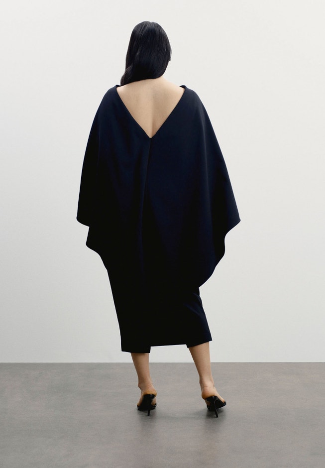 Structured Cape Midi Dress image number 3