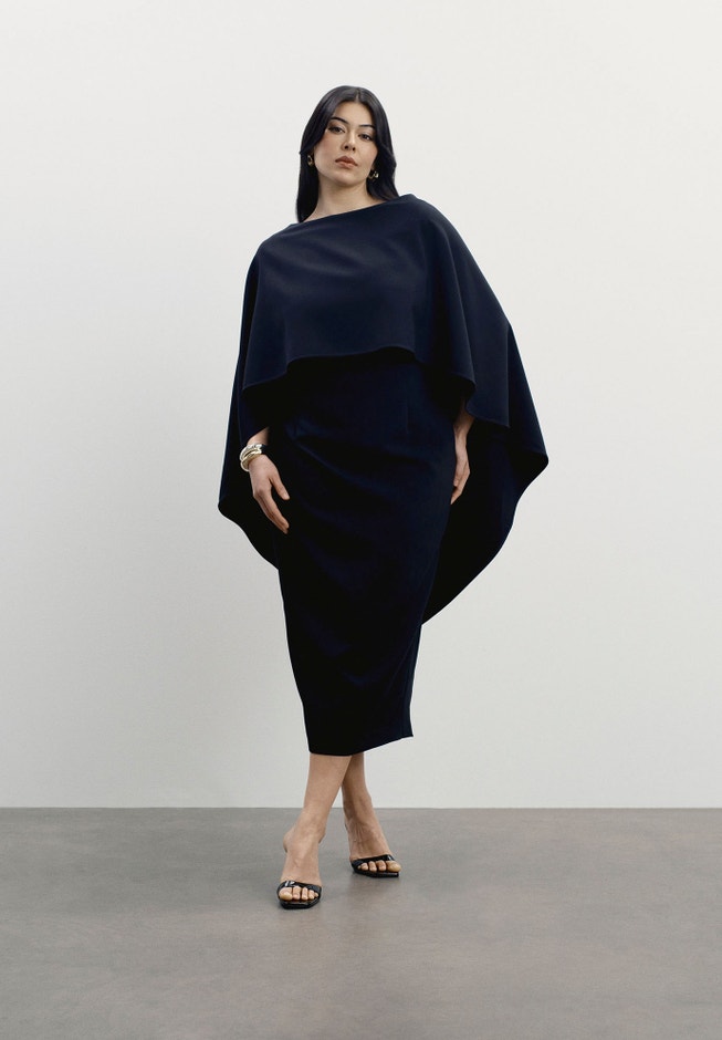 midi cape dress for women Midi Cape Dress RBK Styles of Fashion