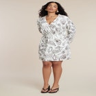 Printed Linen Mini Dress image number null