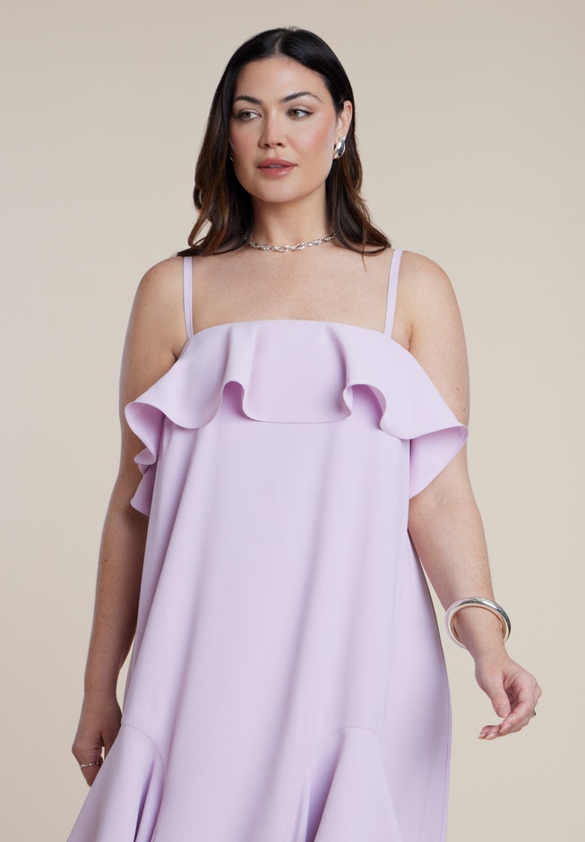 Ruffle Detail Maxi Trapeze Dress image number 4