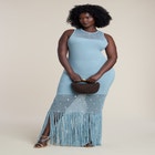 Shell Embellished Sweater Maxi Dress image number null