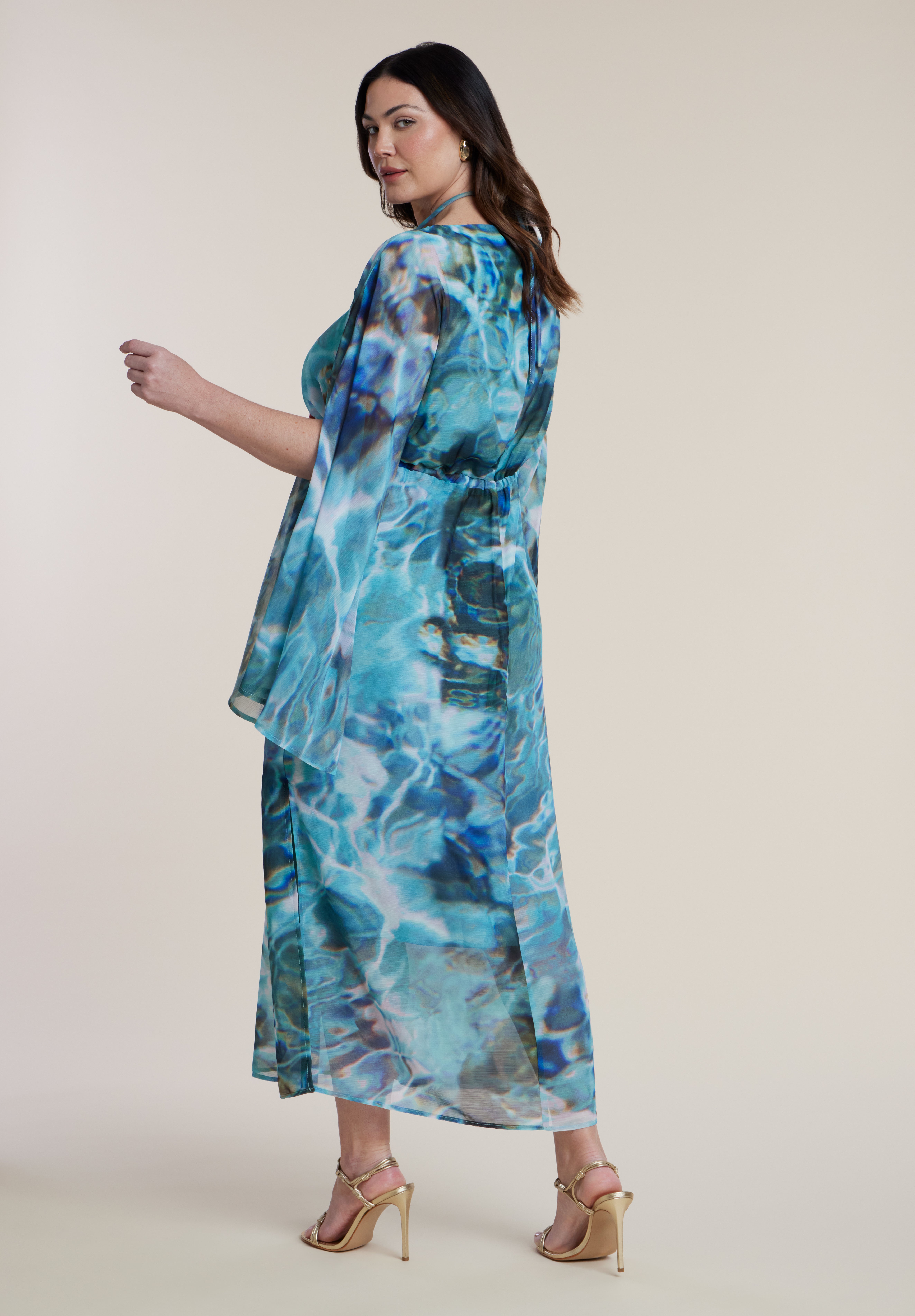 Shell Detail Wide-Sleeve Kaftan image number 2