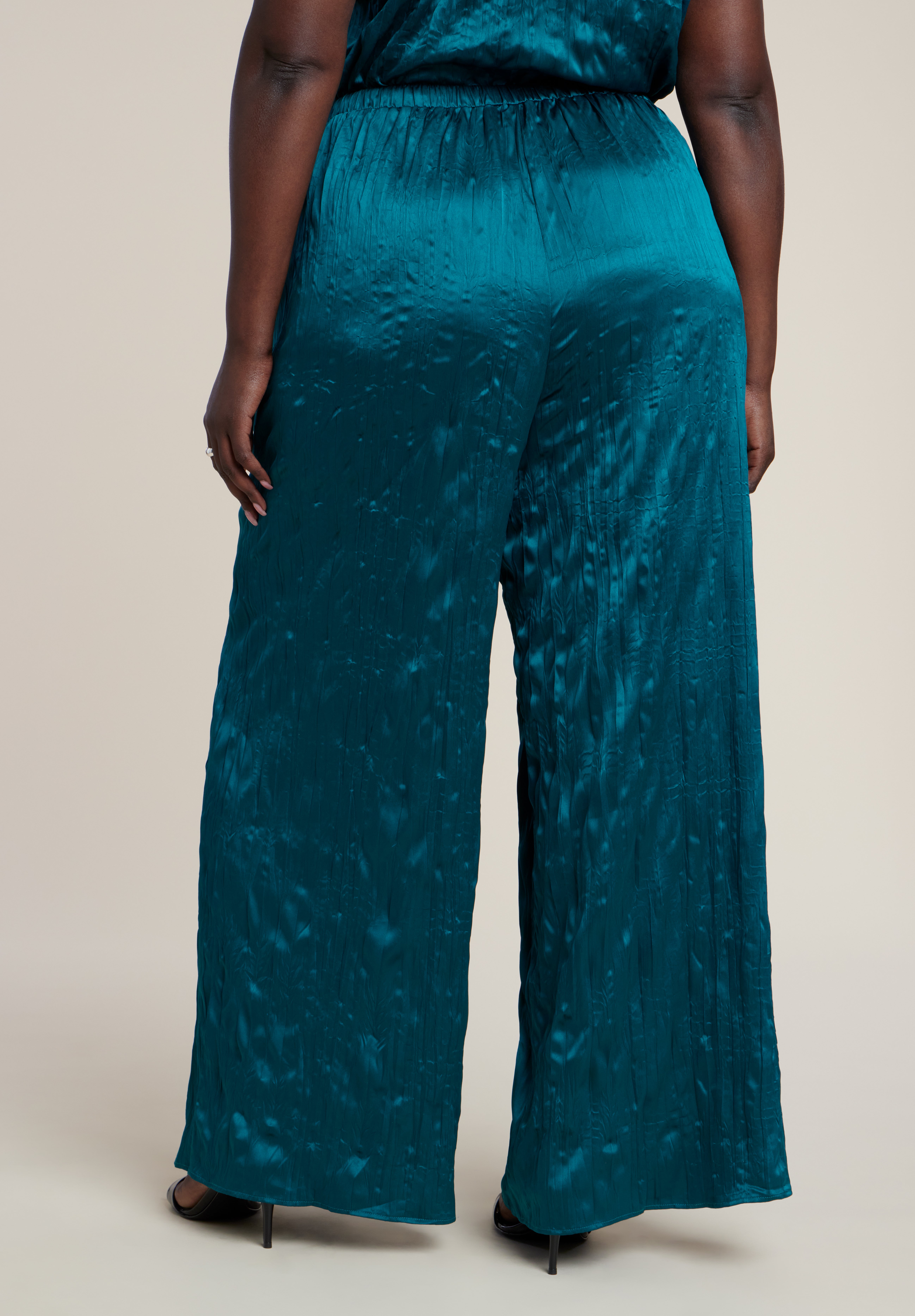 Crinkle Satin Wide-Leg Pant image number 2
