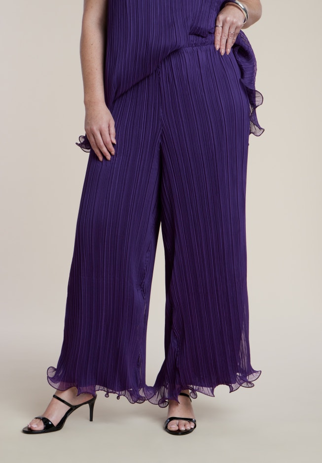 Wire Hem Pliss&eacute; Pant image number 1
