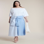 Tie-Waist Poplin Maxi Skirt image number null
