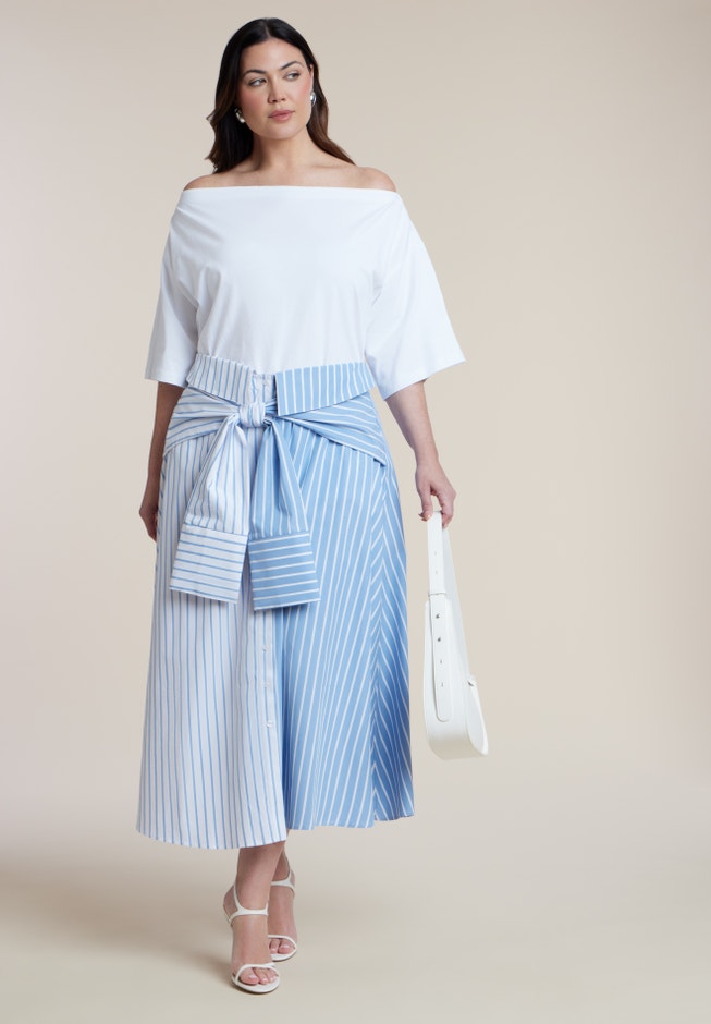 Tie-Waist Poplin Maxi Skirt image number 3