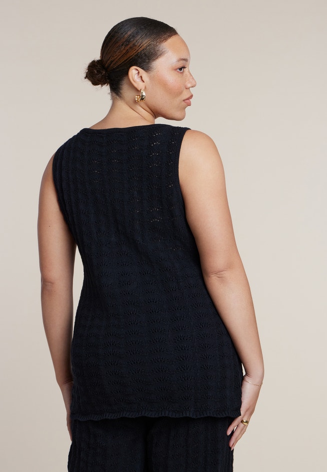 Pointelle Stitch Sweater Vest image number 1