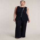 Pointelle Stitch Sweater Vest image number null