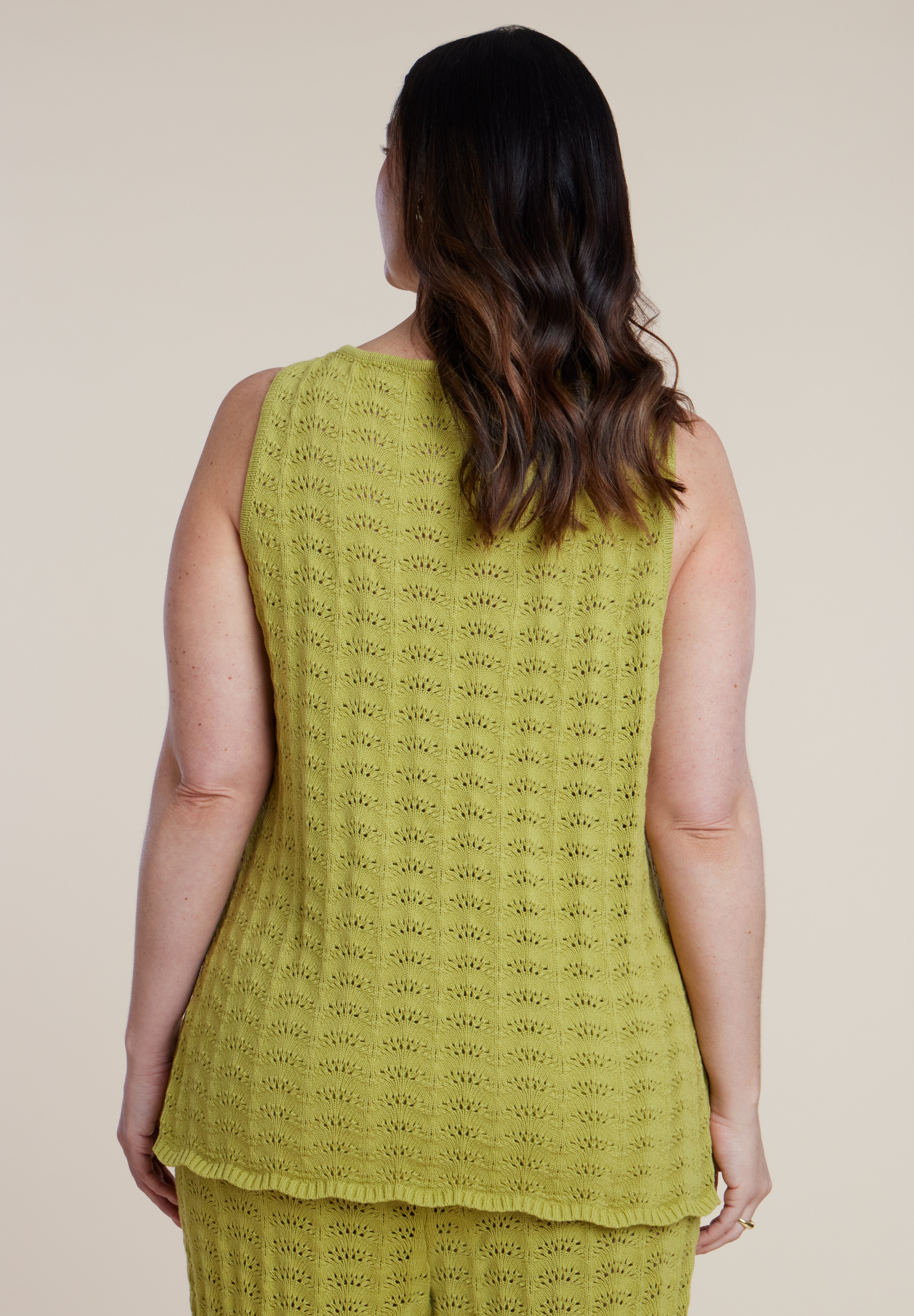 Pointelle Stitch Sweater Vest image number 1