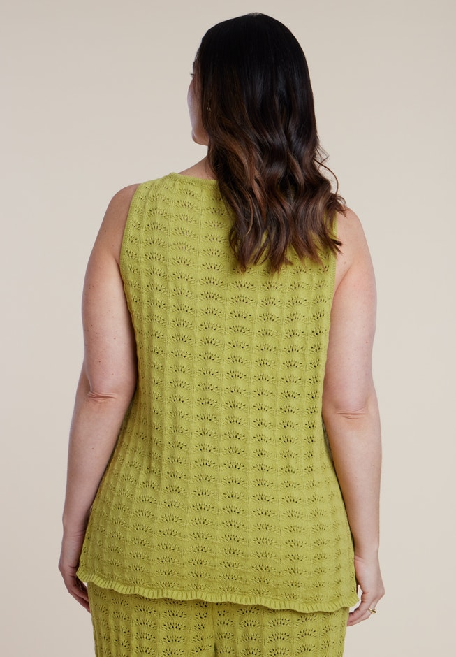 Pointelle Stitch Sweater Vest image number 1