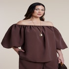 Off The Shoulder Puff Sleeve Top image number null