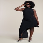 Asym Drape High-Low Dress image number null