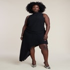 Asym Drape High-Low Dress image number null