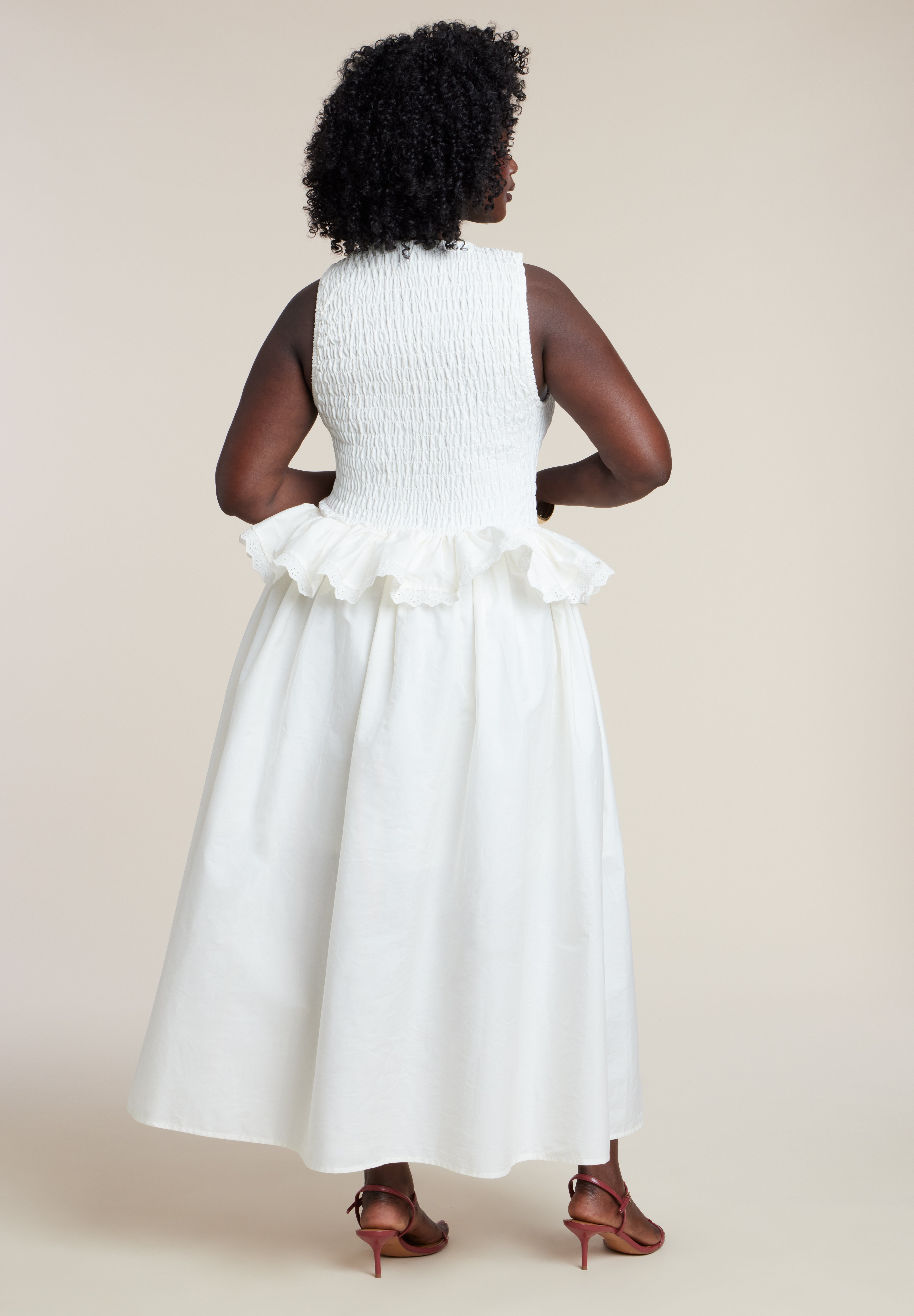 Trim Detail Peplum Midi Dress image number 1