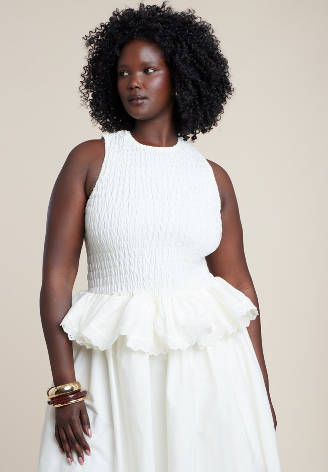 Trim Detail Peplum Midi Dress image number 2