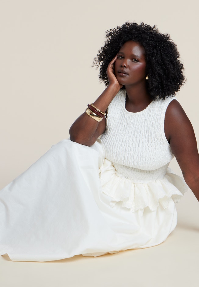 Trim Detail Peplum Midi Dress image number 3