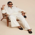 Quarter Zip Stripe Detail Sweatshirt image number null