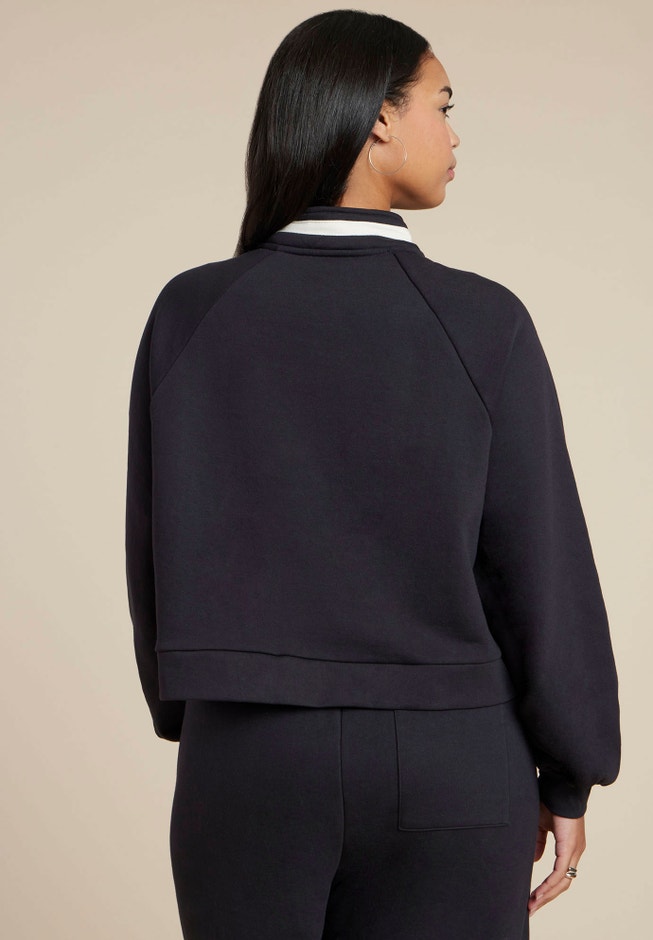 Stripe Detail Quarter Zip Sweatshirt image number 1