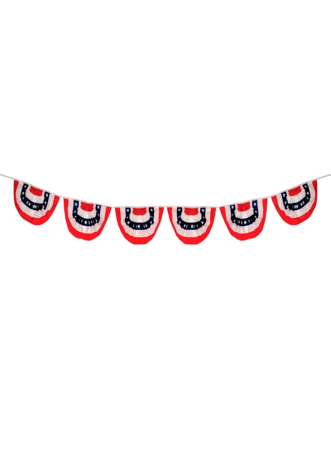 Pleated Patriotic Bunting Fan image number 3