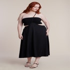 Bead-Detail Strap Midi Skirt image number null