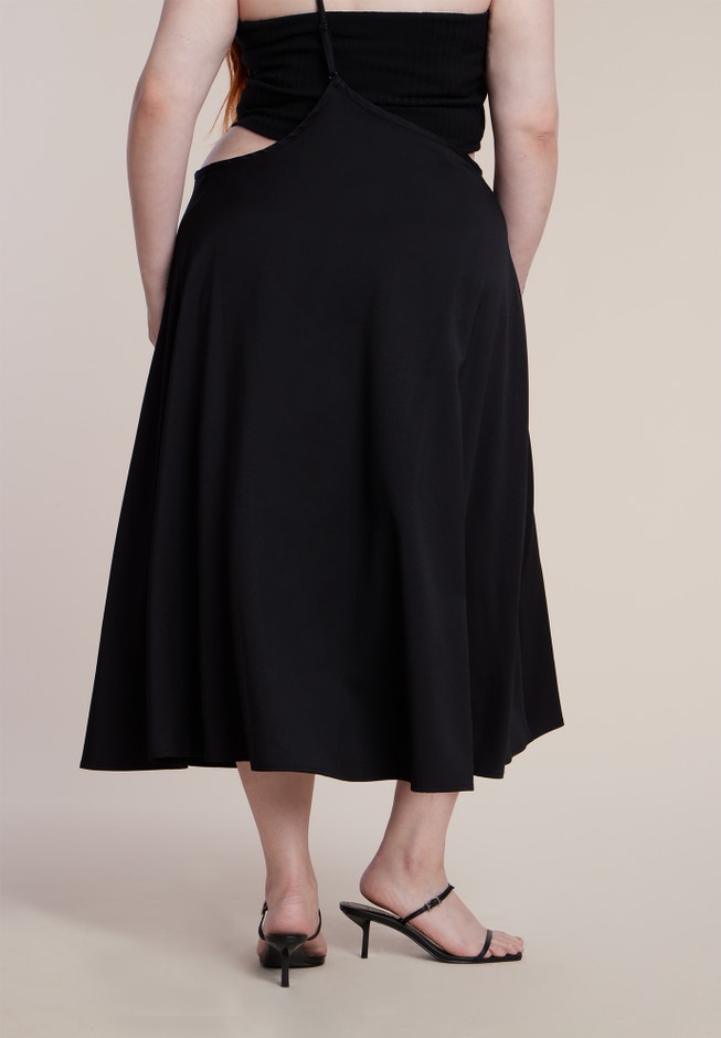 Bead-Detail Strap Midi Skirt image number 4