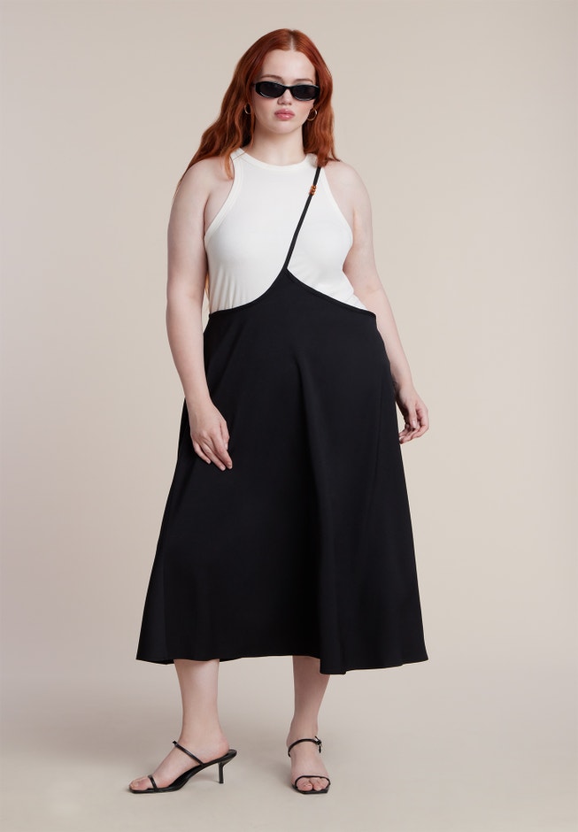 Bead-Detail Strap Midi Skirt image number 5