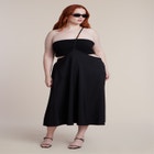 Bead-Detail Strap Midi Skirt image number null