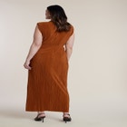 Draped Bodice Plisse Maxi Dress image number null