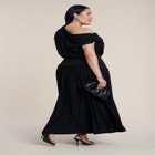 Draped One-Shoulder Maxi Dress image number null