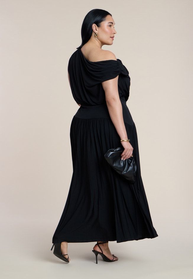 Draped One-Shoulder Maxi Dress image number 1